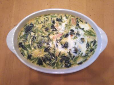 ほうれんそうの和風卵グラタン