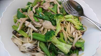 緑の野菜 本格アーリオ・オーリオ スパゲッティ