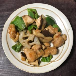 れんこんと鶏肉のピリ辛炒め