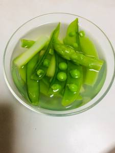 いんげんとアスパラのだしびたし