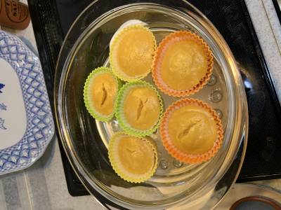 米粉のかぼちゃ蒸しカップケーキ