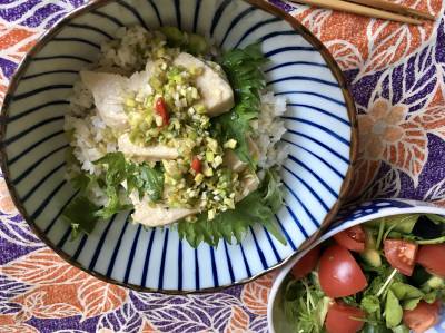 アジア風蒸し鶏ご飯