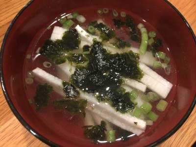 長芋とのりのスープ