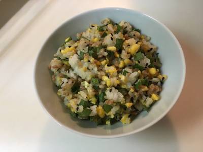 青じそと黒ごまのそぼろご飯