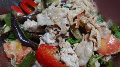 大阪なすと豚しゃぶのナムル