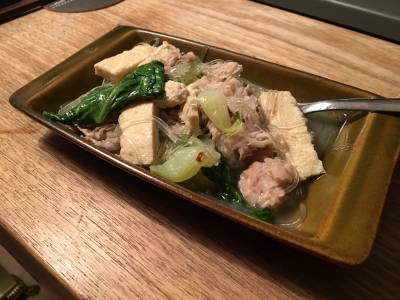自家製凍り豆腐と豚肉の塩煮