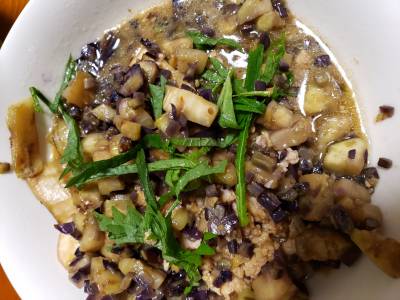 米なすのバンバンジー風