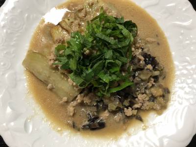 米なすのバンバンジー風