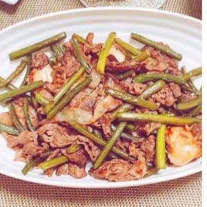 かきと牛肉の炒め物