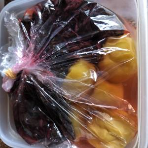 梅干し-簡単袋漬け-2赤じそ漬け