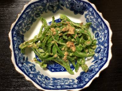 ピーマンのからしごまあえ