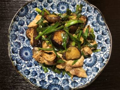 豚肉となすの中国風カレー炒め