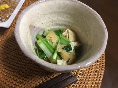 お揚げと菜っぱの炊いたん