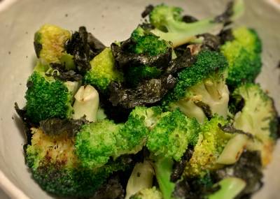 ブロッコリの塩のり炒め