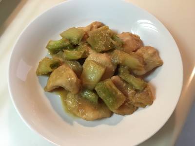 鶏むね肉の甘辛ねぎ炒め