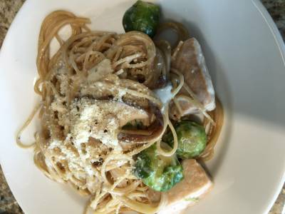 さけとキャベツのクリームパスタ