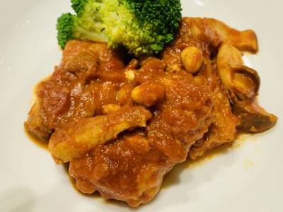 かじきと豆のトマトカレー煮