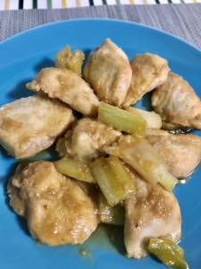 鶏むね肉の甘辛ねぎ炒め