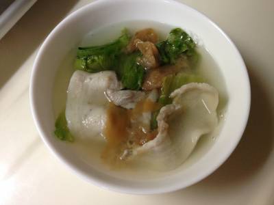 豚バラとレタスの梅スープ