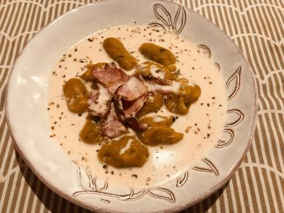 かぼちゃのニョッキ ベーコンクリームソース