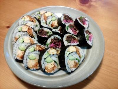 牛肉としば漬けの中巻き