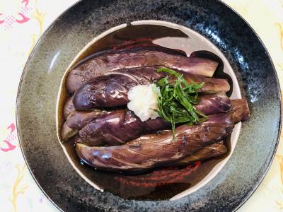 なすと鶏むね肉のうまみ酢がけ