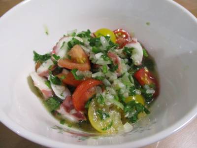 たことトマトのサラダ