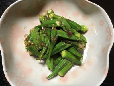 オクラのおかかあえ