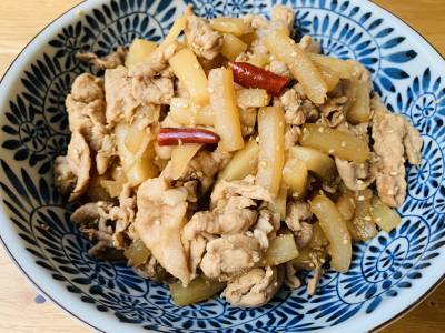 大根と豚肉のきんぴら