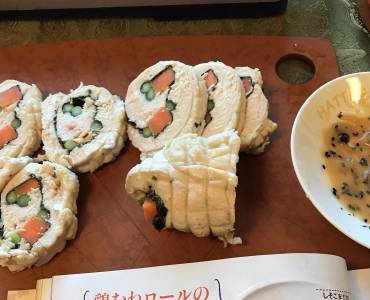 鶏むねロールのレンジ蒸し