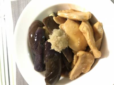 なすと鶏むね肉のうまみ酢がけ