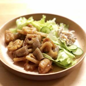 れんこんと鶏肉のピリ辛炒め