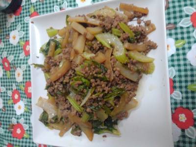 セロリとこんにゃくの中国風炒め