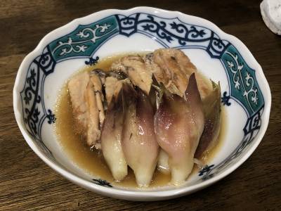 鶏手羽とみょうがの酢煮