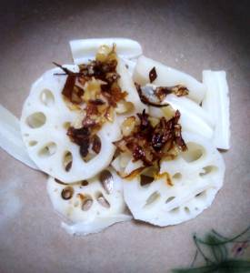 ダブルれんこんのねぎ油あえ