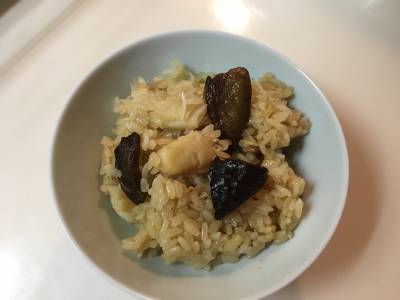 焼きしいたけのレンジおこわ