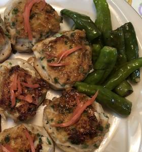 れんこんのつくねのっけ