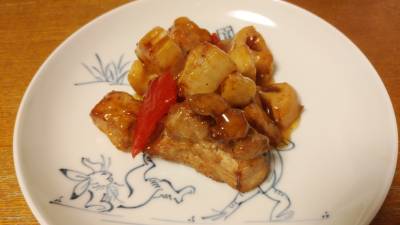 れんこんの黒酢酢豚