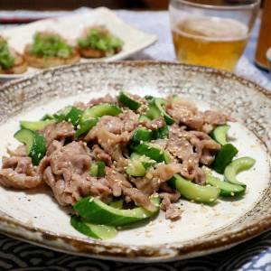 きゅうりと豚肉の香り炒め