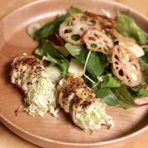 豚肉とキャベツのこんがりロール