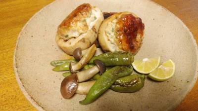 れんこんのつくねのっけ