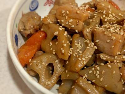鶏肉とれんこんの田舎煮