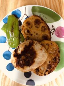 れんこんのつくねのっけ