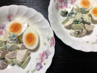 ゆで卵のわさびマヨネーズサラダ