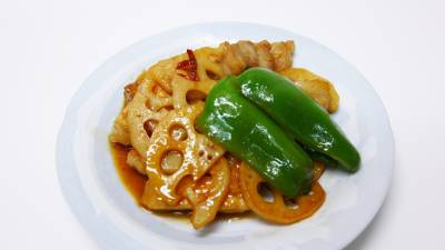 豚肉とれんこんの甘酢炒め