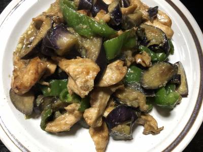 鶏肉となすのスタミナ炒め