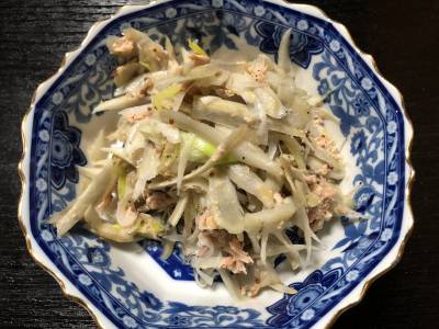 ごぼうとねぎのホットサラダ