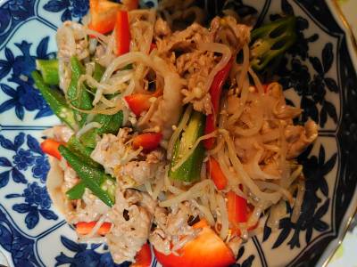 豆もやしと豚しゃぶの香味サラダ