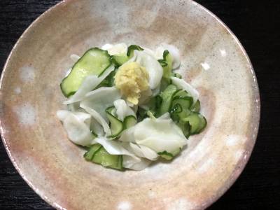 かぶときゅうりのしょうが酢