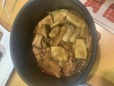 エリンギと豚肉のバルサミコ煮込み